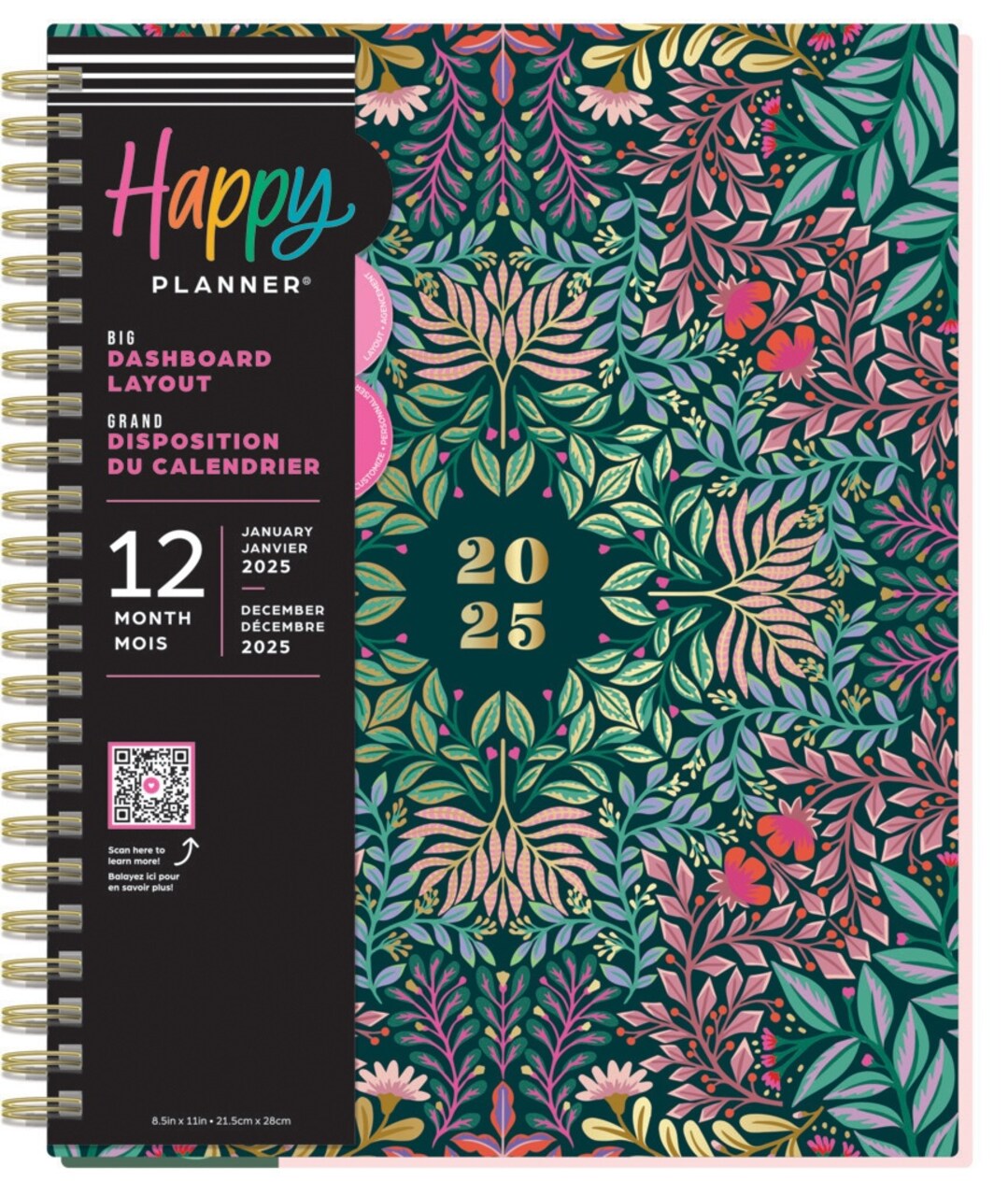 Happy Planner Big 12-Month Twin Loop Planner-Folk & Flora; Jan '25 - Dec '25